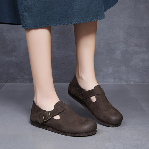 手工复古森系勃肯鞋单鞋头层牛皮