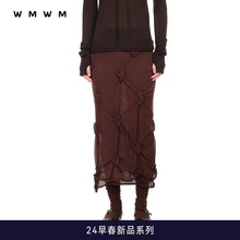 ONOFF 【WMWM】2024春新款洋气气质搭配设计感波点抽摺针织半身裙