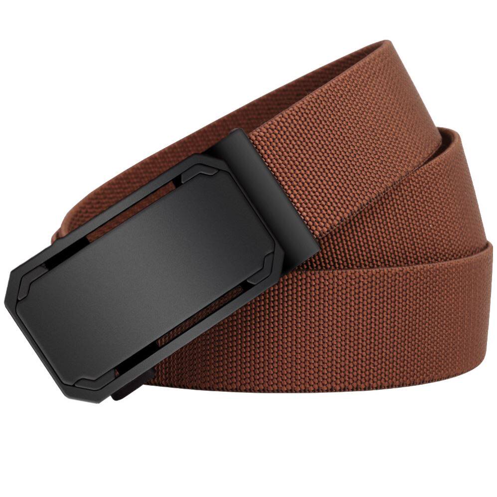 男士简约帆布腰带年轻人无孔自动扣裤带学生潮流百搭休闲尼龙皮带