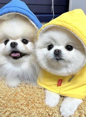 狗狗衣服比熊泰迪博美小型狗狗秋冬加厚衣服羽绒棉服披风保暖衣服