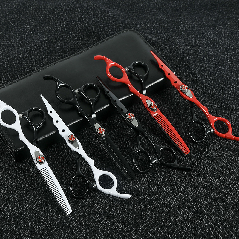 厂家供应狼族烤漆美发理发剪刀批发打薄平剪刘海碎发剪刀专业理发