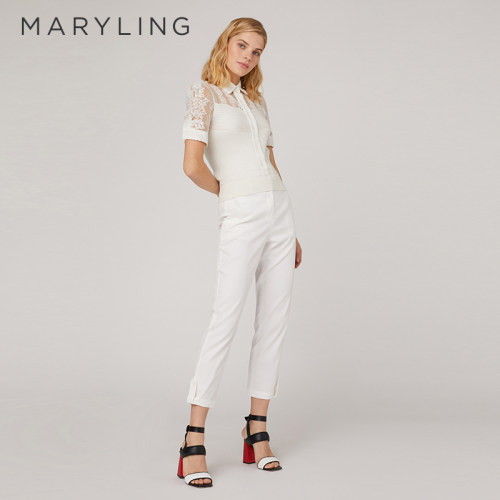 MARYLING简约小翻领针织套头衫