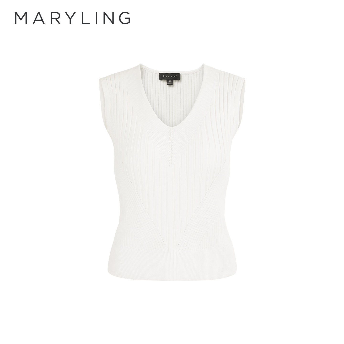 MARYLING玛俪琳2026春夏新品肌理感V领无袖针织马甲A1