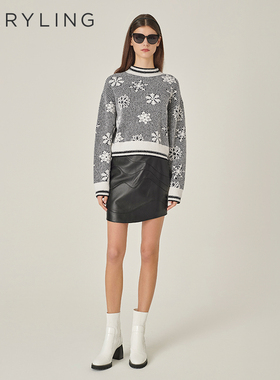 【冰花印象】MARYLING玛俪琳秋新品提花针织套头衫A1EGW03150