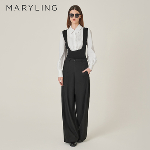 MARYLING玛俪琳秋季 黑白撞色针梭配衬衣A1EGW26080 新品