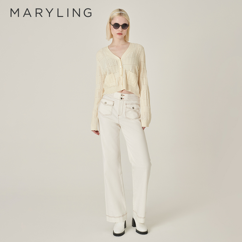 MARYLING小V领针织开衫