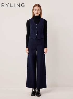 MARYLING玛俪琳2025秋季新品简约利落百搭直筒阔腿裤A1FGW51370