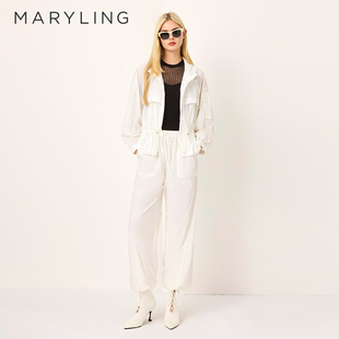 MARYLING瑪儷琳2025夏季 松緊帶防曬外套A1FCW17081 連帽短款 新品