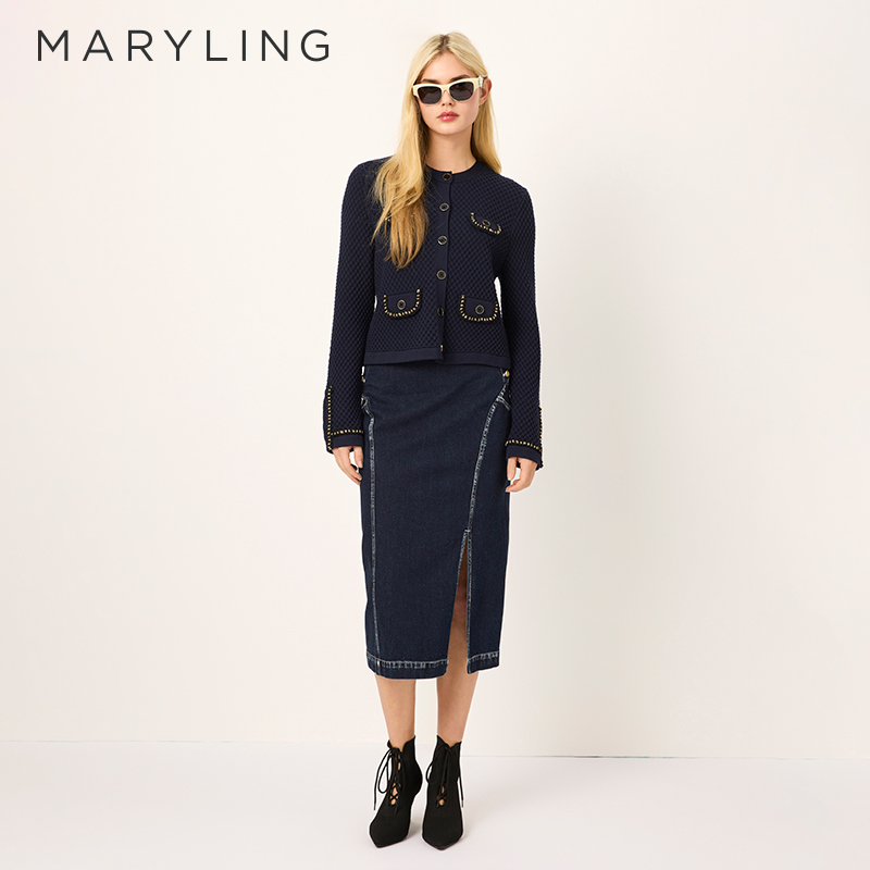 MARYLING包臀牛仔半身裙