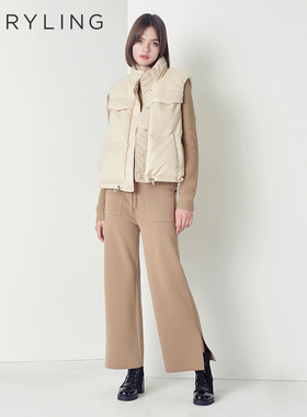 MARYLING玛俪琳冬季米白色保暖鹅绒羽绒服马甲坎肩A1CHW96110