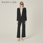 A1EFW51010 窄腰直筒裤 MARYLING玛俪琳初秋新品 黑色经典
