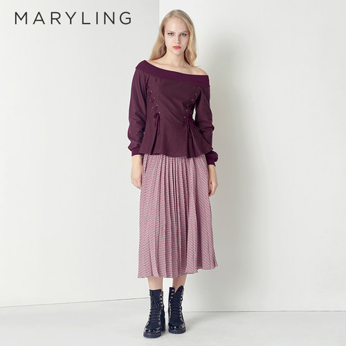 MARYLING露肩性感羊毛针织上衣