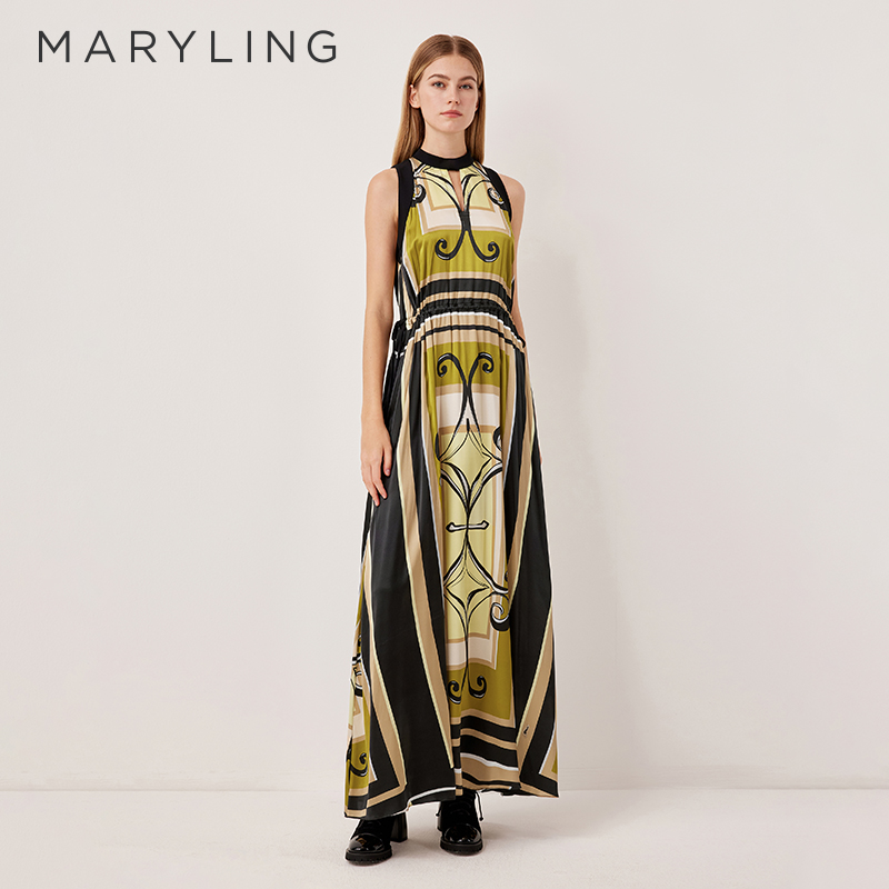 MARYLING无袖印花连衣裙