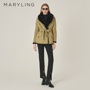 MARYLING玛俪琳冬季 撞色翻领两面穿短外套A1EHW9R220 新品