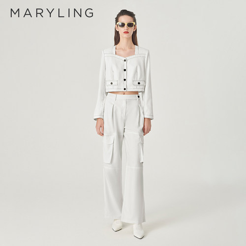 MARYLING宽松多口袋直筒裤