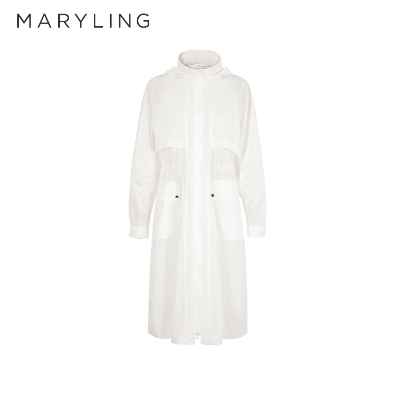 MARYLING长款连帽风衣式外套