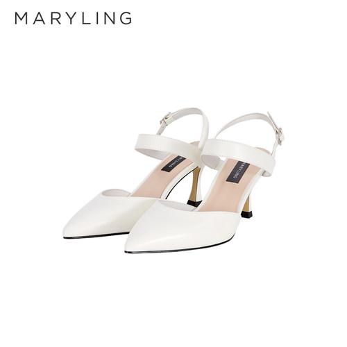 MARYLING优雅白色高跟鞋