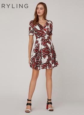 【陆离几何】MARYLING玛俪琳夏季新品印花桑蚕丝连衣裙