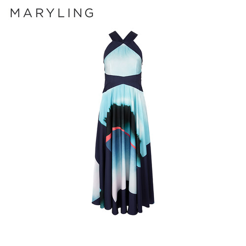 MARYLING印花无袖连衣裙