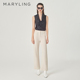 A1EBW51470 裤 MARYLING玛俪琳初春新品 奶米色直筒西装