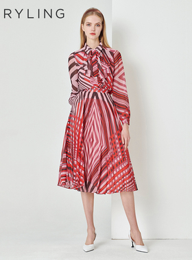 MARYLING玛俪琳官方正品修身法式条纹上衣荷叶领衬衫上衣女新款