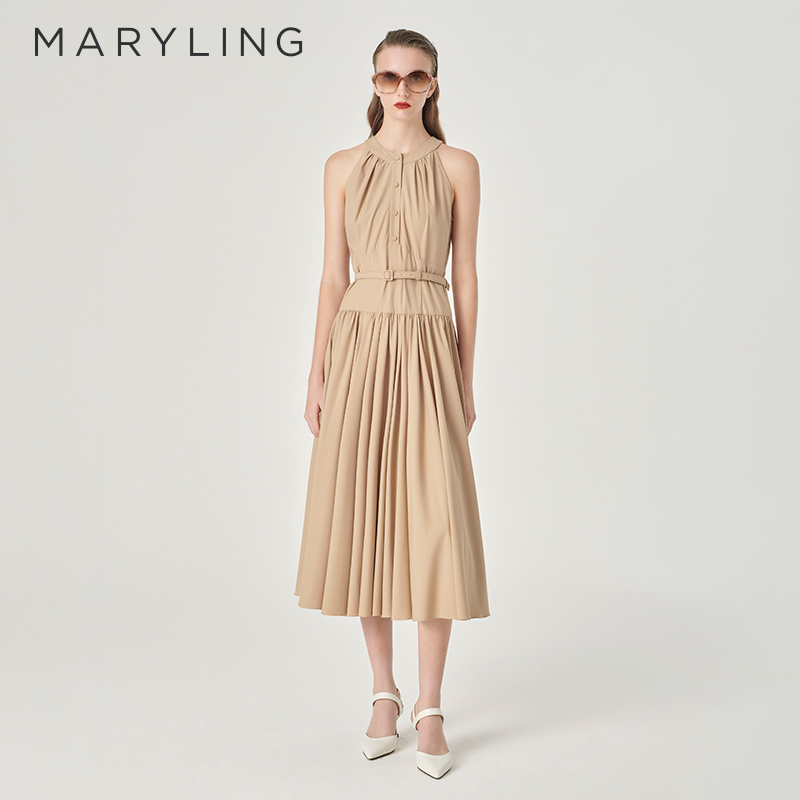 MARYLING吊带露肩连衣裙