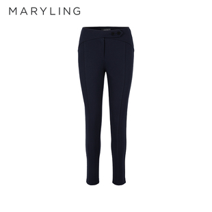 A1EHW51300 弹力裤 MARYLING玛俪琳冬新品 深蓝色弧形线剪裁修身