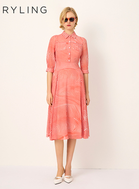 【欧普艺术】MARYLING玛俪琳25春新品衬衣式印花连衣裙A1FBW61750