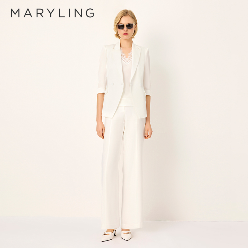 MARYLING戗驳领七分袖西装