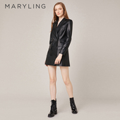 MARYLING玛俪琳2022春季 托斯卡纳羊皮外套高腰连衣裙A1BGW91010