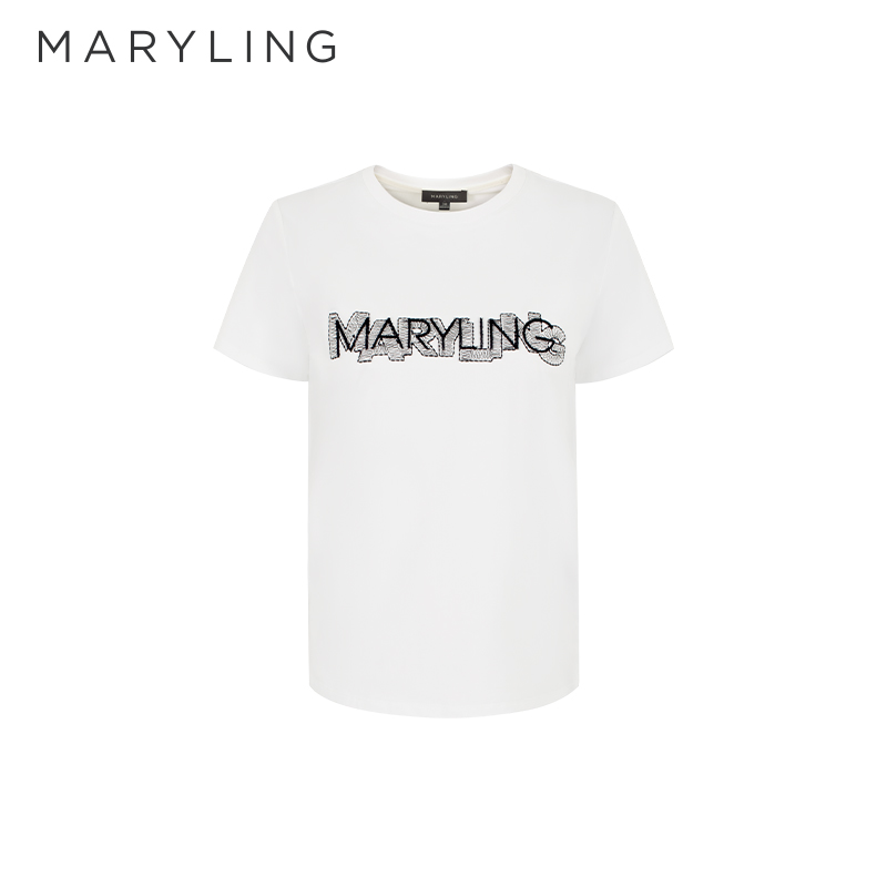 MARYLING艺术感手绘字母logoT恤