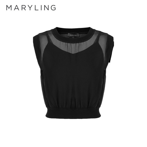 MARYLING黑色真丝上衣