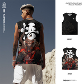 新款 坎肩休闲背心男士 宽松薄款 2025夏季 无袖 t恤国潮运动健身上衣