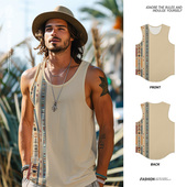 新款 打底衫 美式 夏季 背心男士 休闲宽松无袖 运动健身薄款 坎肩上衣男