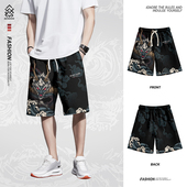 新款 国潮休闲短裤 男中国风宽松薄款 2025夏季 运动速干沙滩五分裤 子