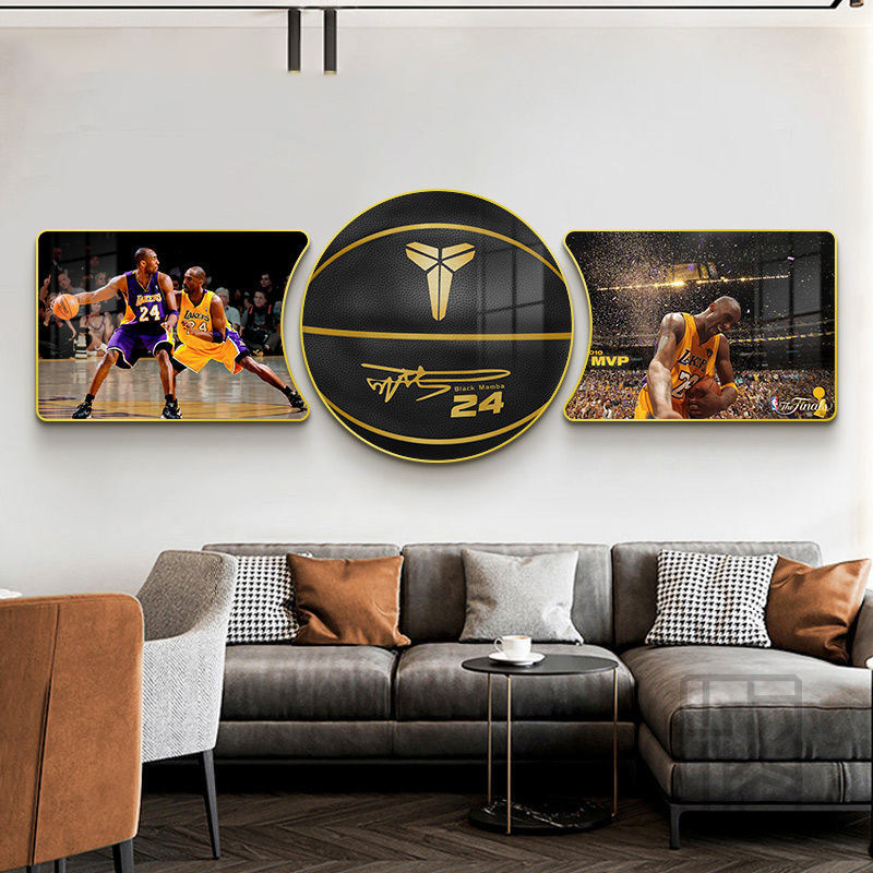NBA球星挂画科比球星詹姆斯海报篮球客厅装饰画男孩卧室床头壁画