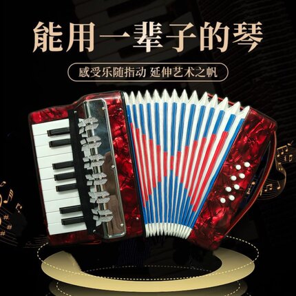 天义手风琴17键8贝斯儿童成人学生初学者自学入门乐器启蒙木质制