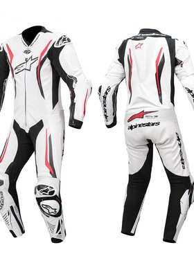 量身定制摩托车赛车服连体皮衣GP V5白色骑行服男女机车赛道压弯