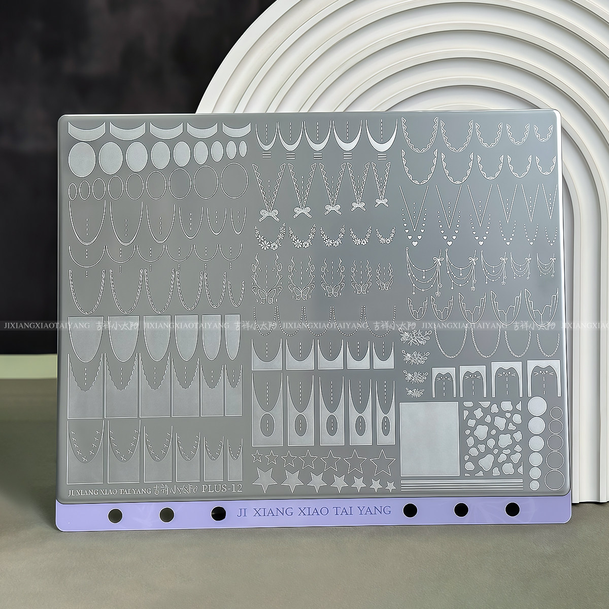 法式大钢板美甲印花钢板法式图案系列有背板带刮板【19*15.5】,彩妆/香水/美妆工具,美甲工具,淘宝优惠券,粉丝福利购,淘宝优惠卷