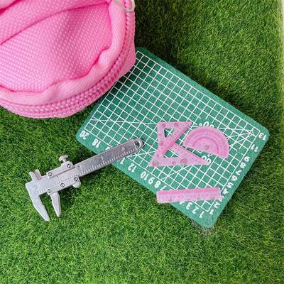 Dollhouse迷你尺子切割板套装仿真微缩创意学习用品 模型娃屋配件