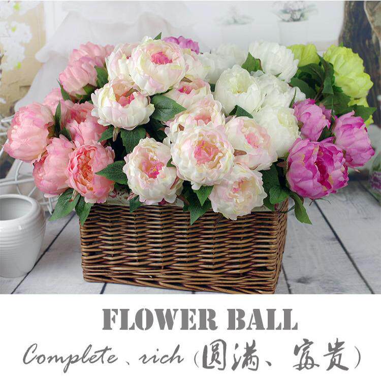 5头大号婚庆牡丹 DIY绢花摄影道具 花墙插花 舞台道具 餐桌花艺