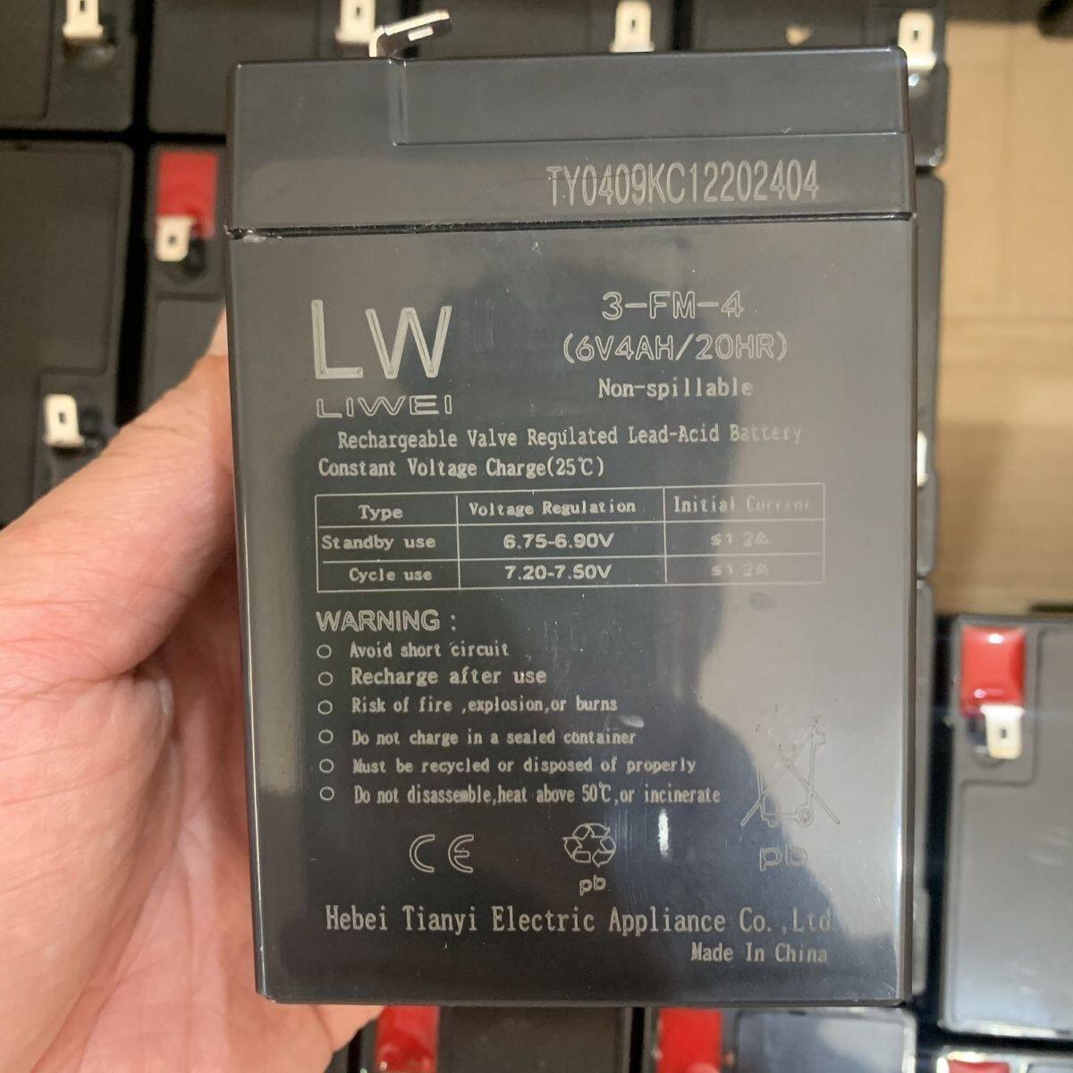 LW蓄电池 3-FM-4 6V4AH 20HR玩具车 童车 电动车 电子称电瓶LIWEI