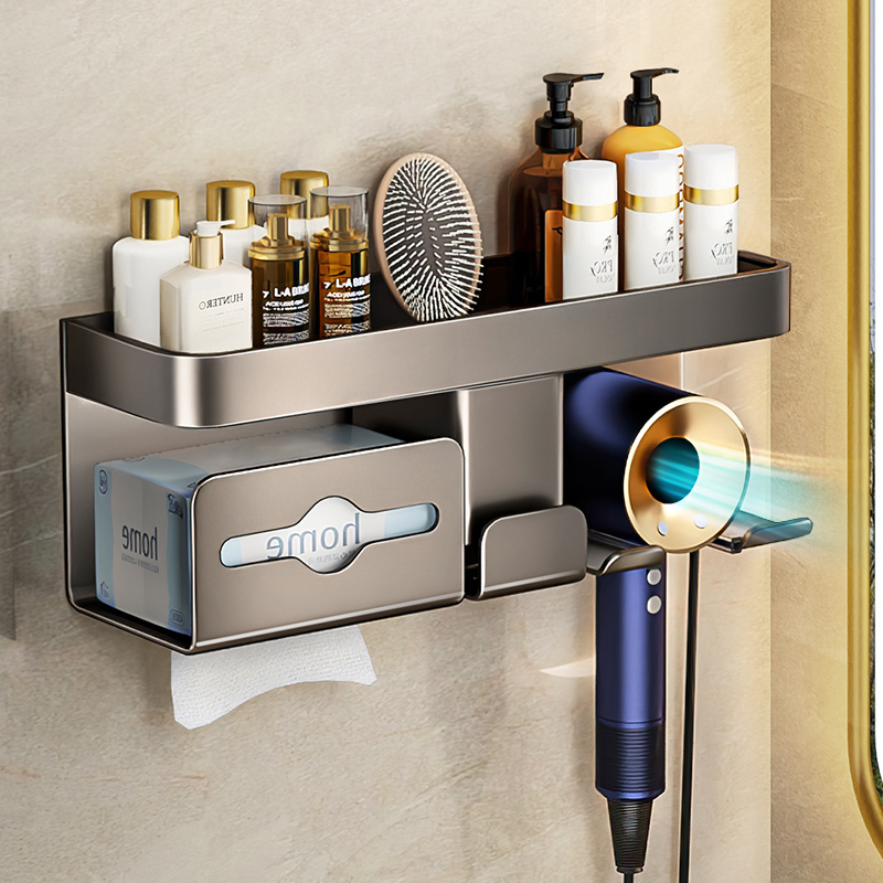 洗脸巾吹风机架梳子架置物架一体