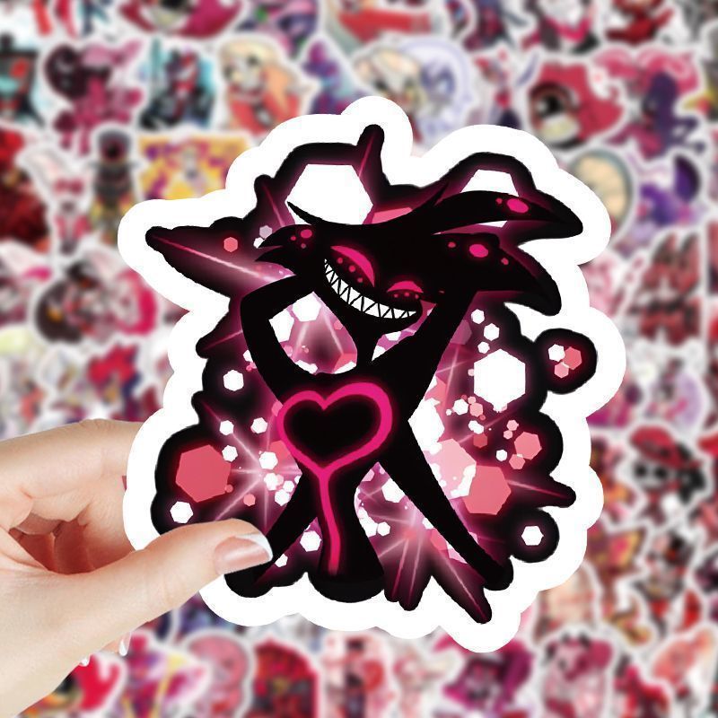 100张地狱客栈周边卡通可爱贴纸创意个性手机笔记本装饰手账贴画