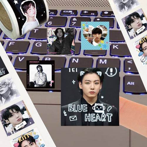 高颜值ins新款1500贴BTS防弹少年团田柾国方卡卷卷贴帅气应援贴纸