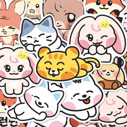 108张韩团nctdream动物塑贴纸kkyuping罗渽民朴志晟李帝努钟辰乐