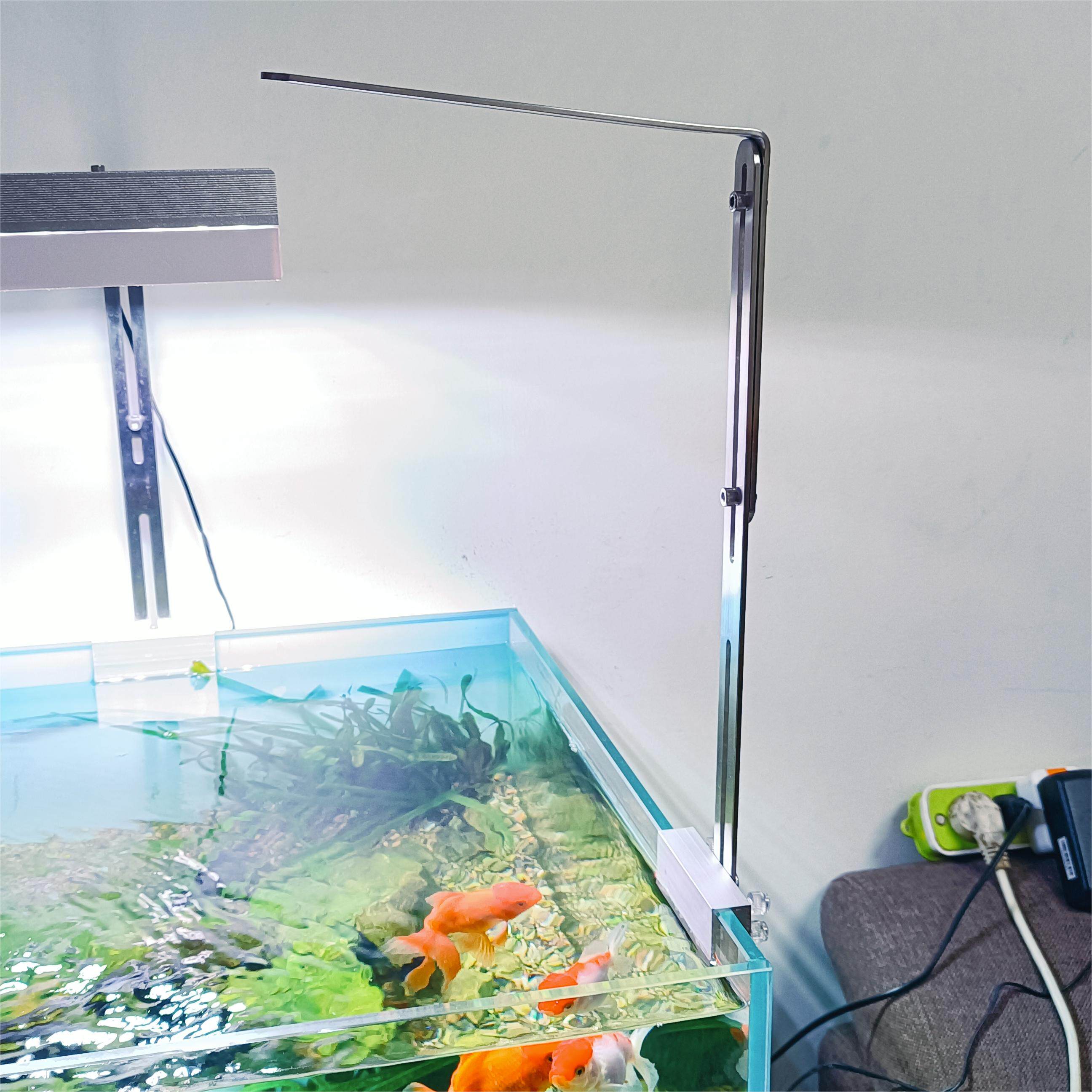 自制鱼缸灯支架草缸单臂l型筒灯射灯led灯水草灯吊灯架子书静鱼动