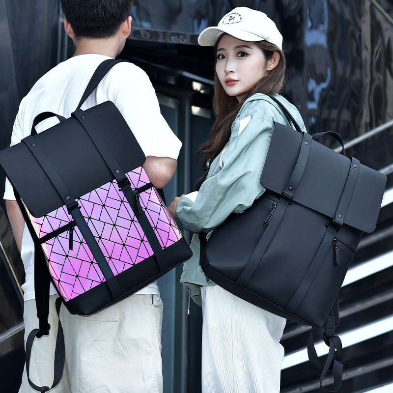 新时尚潮流背包男大容量百搭学生书包通勤旅行简约双肩背包男防水