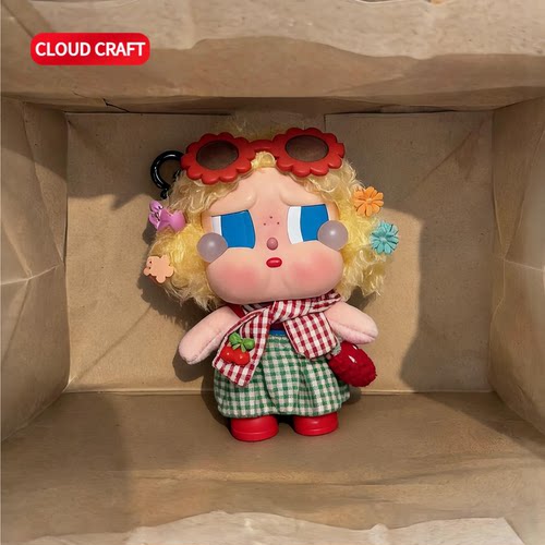 适用Crybaby日光沐浴娃衣夏日绿格裙套装哭娃度假系列衣服着替服