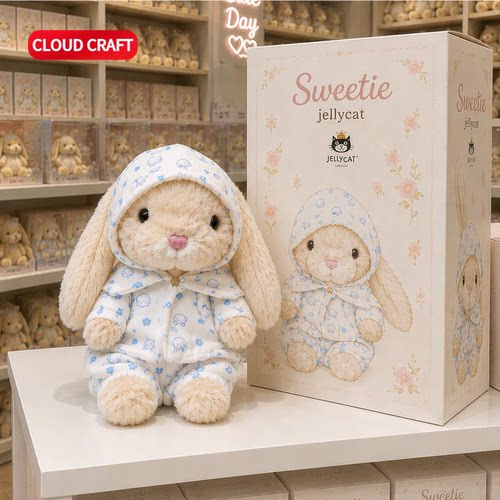 适用Jellycat Sweetie Yummy甜美小兔娃衣睡衣套装yummy衣服着替